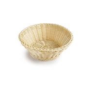IBILI - Boîte à pain ronde en polyratan à chevrons dorée, 15 x 6 cm