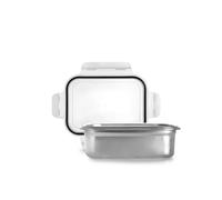 IBILI Boîte rectangulaire Keepklin 1200 ml micro-ondes, acier inoxydable, couvercle hermétique
