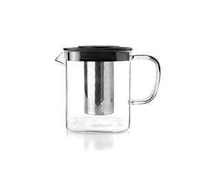 Ibili - Bouilloire avec Filtre Square, 0,6 Litre, Borosilicate Et Acier Inoxydable 18/10
