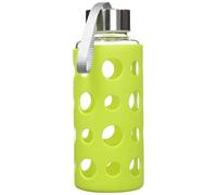 Ibili - Bouteille en Verre Lake, 400 ml, Vert, Borosilicate, Réutilisable, Protection Anti-Choc