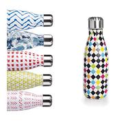 Ibili - Bouteille isotherme Arlequin 758435D, double paroi, acier inox 18/10, 350 ml - Multicolore