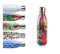 Ibili - Bouteille Isotherme Lienzo, 500 ml, Acier Inoxydable 18/10, Double Paroi, Réutilisable