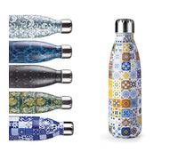 IBILI - Bouteille Isotherme Lisboa, 500 ml, Acier Inoxydable 18/10, Double Paroi, Réutilisable