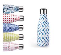 Ibili - Bouteille Isotherme Zigzag, 350 ml, Acier Inoxydable 18/10, Double Paroi, Réutilisable