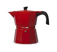 Ibili Cafetière à expresso Bahia – Rouge, 6 tasses (300 ml), aluminium