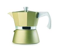 Ibili - Cafetière à Expresso Evva Golden, 12 Tasses, 600 ml, Fonte D’Aluminium, Compatible avec les Plaques à Induction