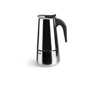 Ibili - Cafetière à Expresso Moka, 4 Tasses, 185 ml, Acier Inoxydable, Compatible avec les Plaques à Induction