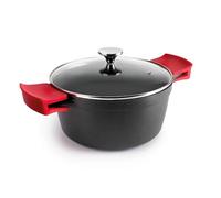 IBILI - Casserole Esben 28 cm, fonte d'aluminium, couvercle en verre, poignées amovibles en silicone, anti-adhésif PFAS, convient pour induction