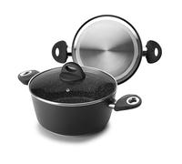 IBILI - Casserole Nature avec couvercle en verre, 28 cm, Antiadhésif style pierre, Compatible avec l’induction