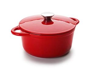 IBILI - Cocotte ronde rouge, 24 x 11,5 cm, Fonte, Compatible avec l’induction
