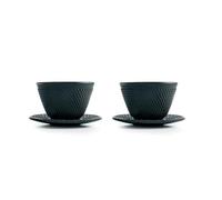 Ibili - ensemble De 2 Tasses Et 2 Soucoupes en Fonte, 0,12 Litre, Intérieur Émaillé