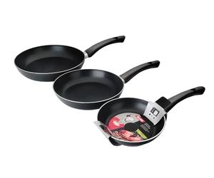 IBILI - Ensemble de 3 poêles Indubasic, 18 + 22 + 26 cm, Aluminium, Antiadhésif, Compatible avec l’induction