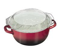 IBILI - Friteuse avec panier et couvercle Volcan, 24 cm, Acier émaillé, Compatible avec l’induction
