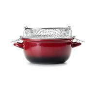 IBILI - Friteuse avec panier Volcan, 24 cm, Acier émaillé, Compatible avec l’induction