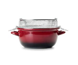 IBILI - Friteuse avec panier Volcan, 24 cm, Acier émaillé, Compatible avec l’induction