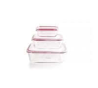 IBILI - Lot de 3 boîtes de conservation gigognes en verre borosilicate 0,18 / 0,65 / 1,5 L - étanches