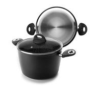 IBILI - Marmite Nature avec Couvercle en Verre, 24 cm, Antiadhésif Style Pierre, Compatible avec l’Induction