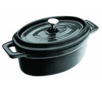 IBILI - Mini cocotte ovale noire, 15 x 10 x 6 cm, Fonte, Compatible avec l’induction