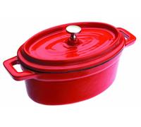 IBILI Mini cocotte ovale 726015R-1 – Fonte 15 x 10 x 6 cm Compatible avec l’induction Rouge