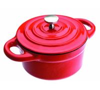 IBILI – Mini cocotte ronde 725910R-1, fonte 10 x 4,5 cm, compatible induction, rouge