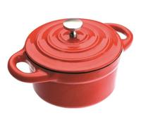 IBILI - Mini cocotte ronde rouge, 10 x 4,5 cm, Fonte, Compatible avec l’induction