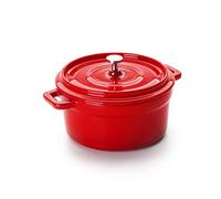 IBILI - Mini cocotte ronde rouge, 13 x 8 cm, Fonte, Compatible avec l’induction