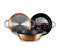 IBILI Natura Copper - Poêle Profonde Antiadhésive avec 2 Anses (28 cm) - Aluminium - Cuivre