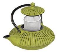 Ibili - Théière en Fonte Verte, 0,78 Litre, Intérieur Émaillé, Compatible avec les Plaques à Induction