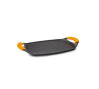 IBILI - Plancha en pierre basique, 47 x 29 cm, Fonte d’aluminium, Antiadhésif style pierre, Compatible avec l’induction