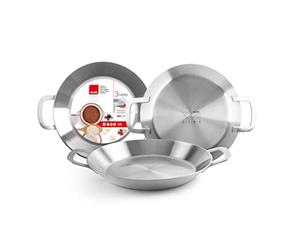IBILI - Poêle à paella triple couches Triply Energy, 30 cm, Acier inoxydable, 4 portions, Compatible avec l’induction