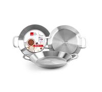 IBILI - Poêle à paella triple couches Triply Energy, 38 cm, Acier inoxydable, 8 portions, Compatible avec l’induction, Argenté.