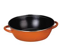 IBILI - Poêle Honda avec 2 poignées New Orange, 40 cm, Acier émaillé vitrifié, Antiadhésif, Compatible avec l’induction