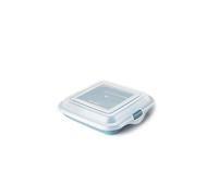 IBILI - Porte-sandwich - Couvercle à charcuterie - 14,5 x 14,5 x 3,6 cm, plastique sans BPA, réutilisable, bleu