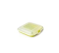 IBILI - Porte-sandwich - Couvercle à charcuterie - Fromage, 14,5 x 14,5 x 3,6 cm, plastique sans BPA, réutilisable, vert