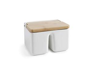 IBILI - Salière double en céramique et bambou, multicolore, taille unique