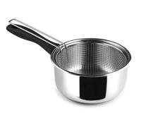 IBILI - Saucière avec panier Induktion, 18 cm, Acier inoxydable, Compatible avec l’induction, Friteuse, Argent