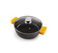 IBILI - Sauteuse Evolution en Fonte d’Aluminium, Couvercle en Verre et poignées en Silicone, 24 cm, Antiadhésif, Compatible avec l’Induction