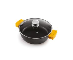 IBILI - Sauteuse Evolution en fonte d’aluminium, couvercle en verre et poignées en silicone, 40 cm, Antiadhésif, Compatible avec l’induction