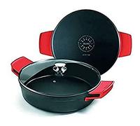 IBILI - Sauteuse Excellent titanio en fonte d’aluminium, couvercle en verre et poignées en silicone, 32 cm, Antiadhésif, Compatible avec l’induction