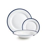 IBILI - Service de table 12 pièces Provence, assiettes en porcelaine pour 4 personnes, Blanc, Motif