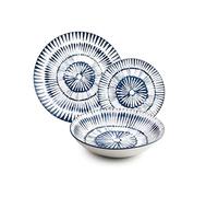 IBILI - Service de table 12 pièces Zeeland, assiettes en porcelaine pour 4 personnes