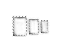 IBILI - Set de 3 emporte-pièces rectangulaires ondulés, acier inoxydable, 4,5 x 2,5/5,5 x 3,5/7 x 5 cm