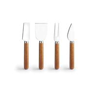 IBILI - Set de 4 ustensiles à fromage, bois d'acacia et acier inoxydable, 17 cm