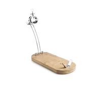 IBILI Support à jambon Maître pliable et rotatif acier inoxydable bambou 48 x 18,5 cm Marron