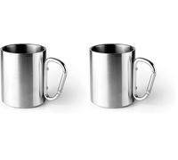 IBILI - Tasse avec mousqueton 350 ml, acier inoxydable 18/10, double paroi (Lot de 2)