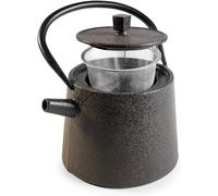 Ibili - Théière en Fonte Nara, 1,2 Litre, Intérieur Émaillé, Compatible avec les Plaques à Induction, Marron