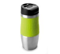 IBILI Thermobecher Luxe 400 ml, Edelstahl, Silber/grün/schwarz, 7 x 7 x 20 cm
