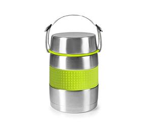 IBILI Thermogefäß Class für Lebensmittel 1000 ml, Edelstahl, Silber/grün