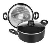 IBILI Casserole 28 cm aluminium avec couvercle en verre – antiadhésif, compatible induction