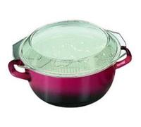 IBILI Friteuse Volcan 24 cm avec panier et couvercle – Acier émaillé, compatible induction